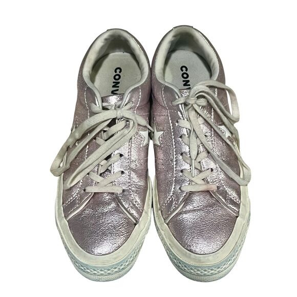 Converse One‎ Star Sneaker Metallic Rose Pink Leather - Picture 4 of 10